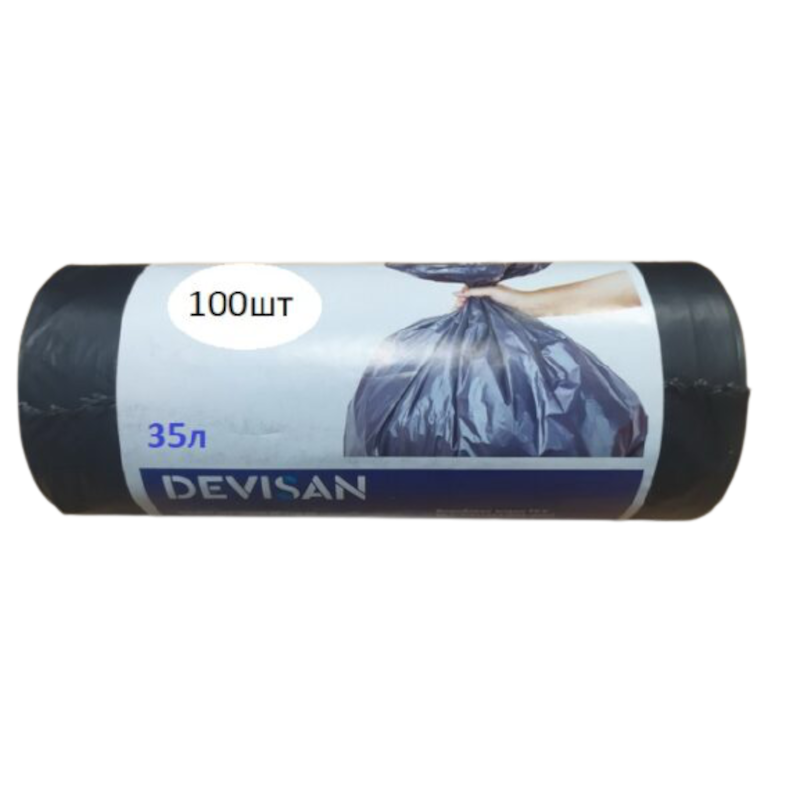 Пакети для сміття DEVISAN, 35 л., 100 шт., 8 мкм.